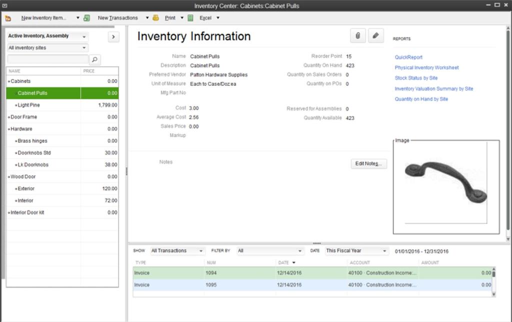 Sophisticated Inventory Capabilities Inventory Center Easily find and locate inventory tasks by accessing your inventory items and reports all in one place with QuickBooks Inventory Center.