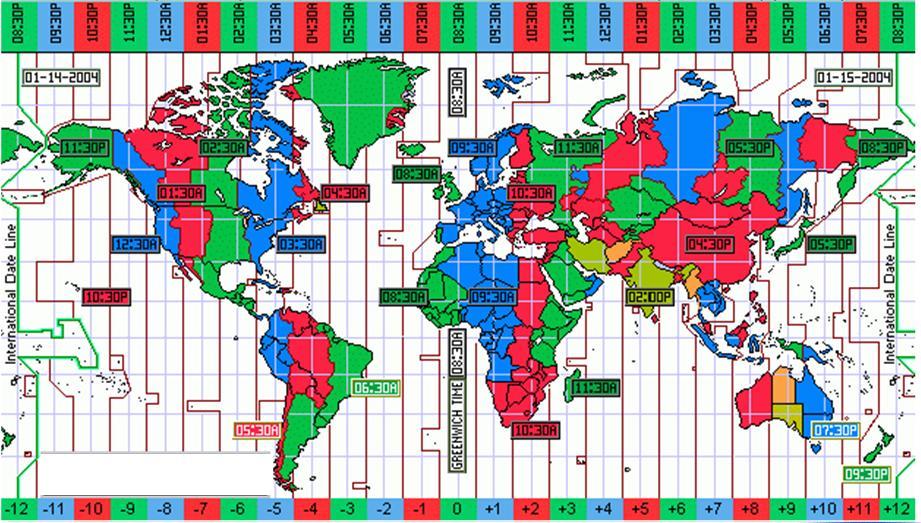 From time clock point of view, globe has been divided into time zones Time Zone 12 11 10 9 8 7 6 5 4