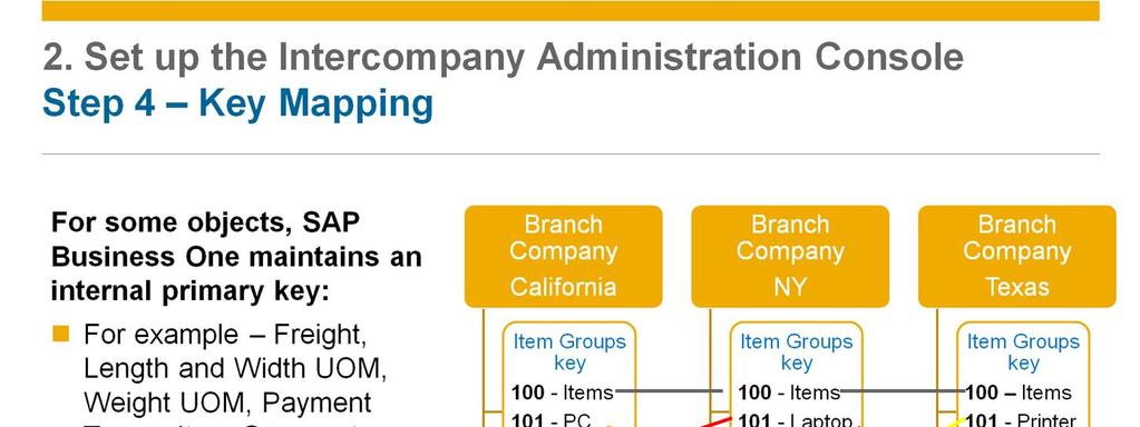 For some objects, SAP Business One maintains an internal primary key: For example Freight, Length and Width UOM, Weight UOM, Payment Terms, Item Group,