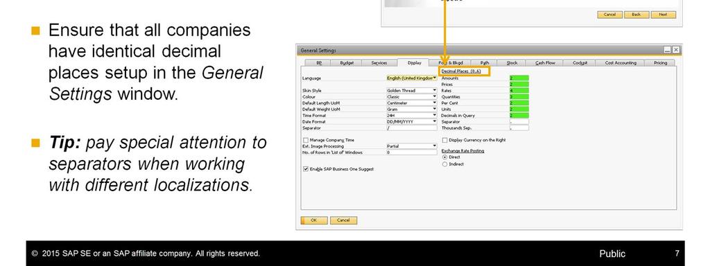 Choose the Browse button to open the General Settings window in SAP Business One.