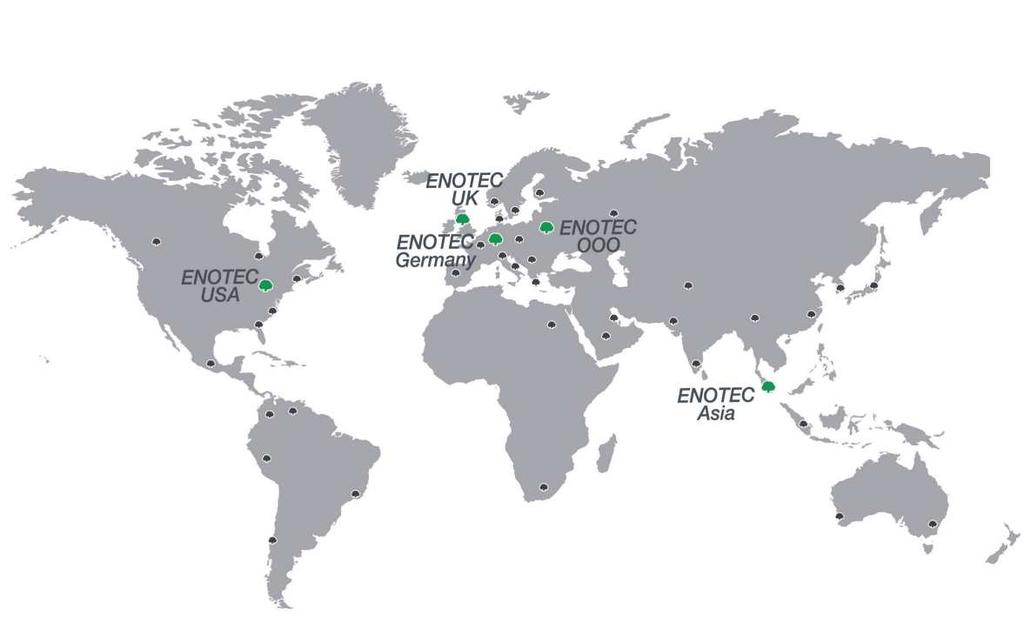 EnoTEC WoRlDWIDE 5 enotec worldwide GloBal support since its inception in 1980, ENOTEC has continually expanded, not only its product range but also its global expertise and availability.