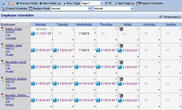 access other employee information. Scheduled Off The Scheduled Off link presents a group schedule that includes employees who have scheduled time off in the week.