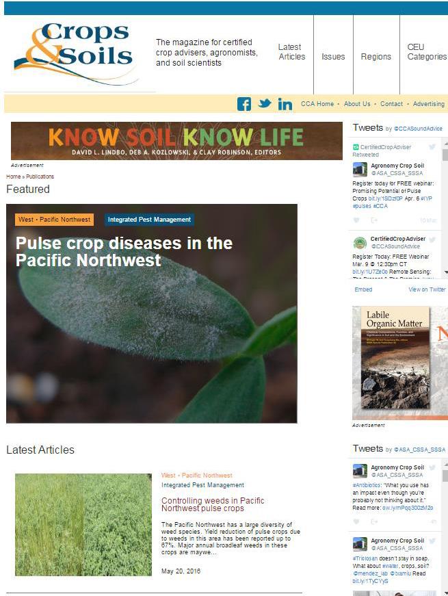 sciencesocieties.org/ publications/crops-andsoils) New articles posted throughout the month.