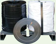 High tensile steel strapping Supplied in longer rolls Safe to use - rounded edges Easy to handle when used with the steel