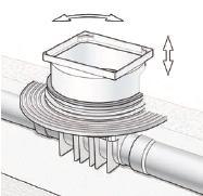Care must be taken to ensure the lip seal is correctly located. If required, the flexible DPM flange can be fitted within any one of the four grooves of the extension piece. (Fig.14). Fig. 14 8.