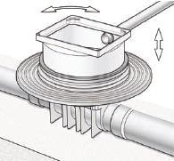 If in the future it is required to convert the TRIPLEX backflow valve to a QUATRIX-K blackwater application, a 40mm conduit connection to the telescopic top section must be laid.