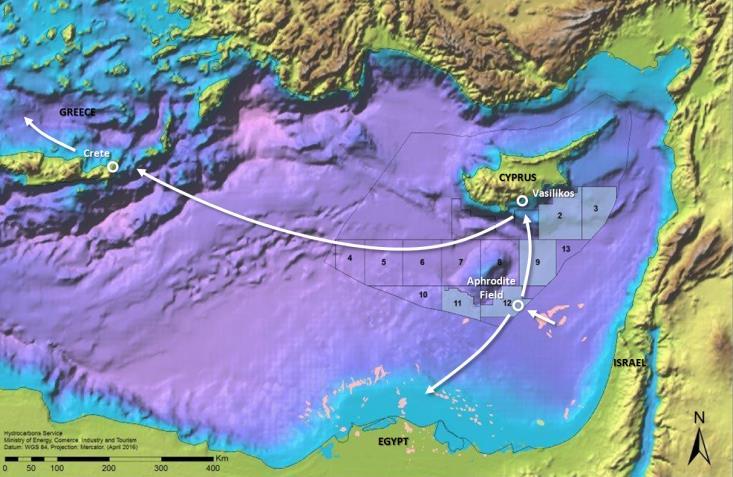 Cygas/DEFA), 4) EastΜed Pipeline (cross-border pipeline from Cyprus to Greece via Crete 5) FLNG (small scale) to