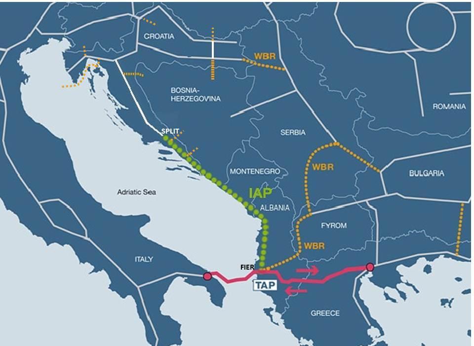 TRA-N-68 IONIAN ADRIATIC PIPELINE (IAP) Connecting Croatian Gas Transmission System with project TAP in Albania via Montenegro 5 bcm/y : ALB- 1 bcm/y MNE - 0,5 bcm/y BiH - 1 bcm/y HR and CEE - 2,5