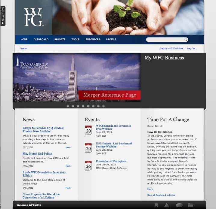 MyWFG.com 4.5 WEB Much of the information that can be found on WFG is online.