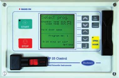 to pre-programmed cycles only Available with or without operator smartcard access for operator access Load Activated Sterilise Timer (On/Off) prevents the sterilise timer from starting until the