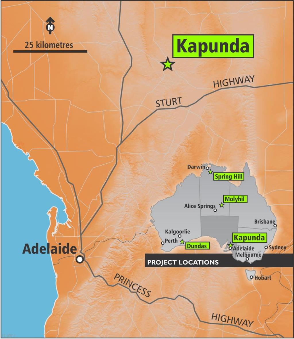 Kapunda is not an exploration project where we hope to find mineralisation. The presence of copper is well documented with significant prior production, and substantial historical drilling.