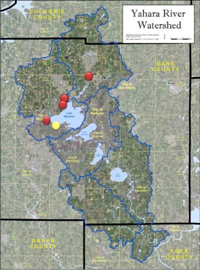 USGS Water-Quality Monitoring Locations Red: Major Tributaries Sixmile Creek