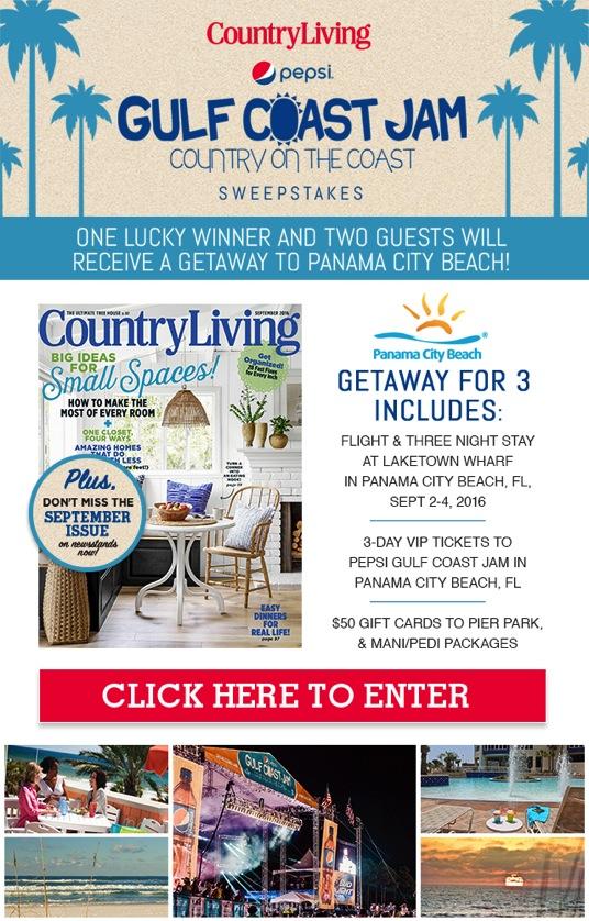 Pepsi Gulf Coast Jam Labor Day Weekend CVB s support and promotion of the event includes Country Living Magazine Gulf Coast Jam