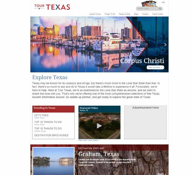 WEB BANNERS With a variety of creative sizes, banner advertising on TourTexas.com is an excellent option for keeping your brand top of mind on the #1 independent website for Texas travel.