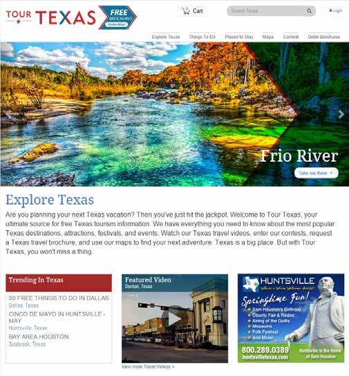 Over the last decade alone, more than 10 million visitors have viewed more than 60 million pages and generated more than four million requests for Texas Travel Literature.
