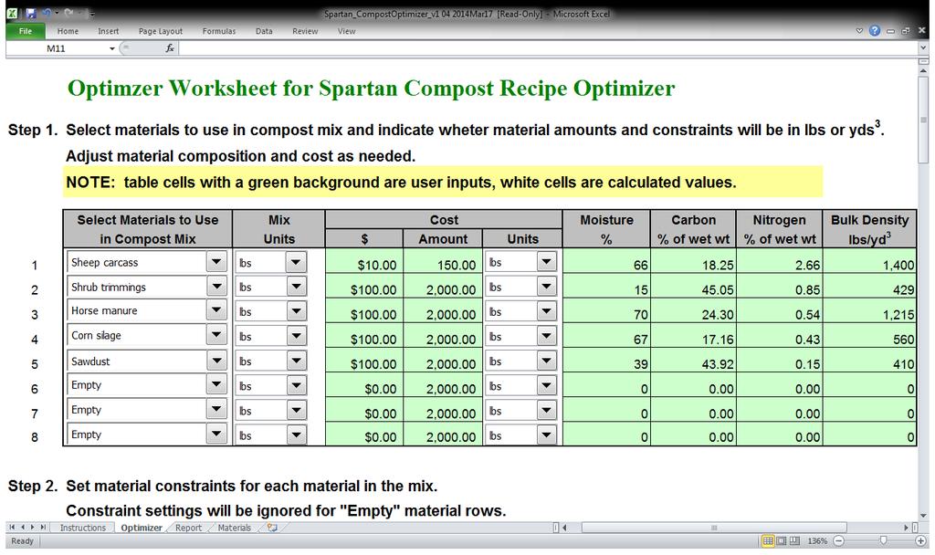 Spartan Compost Recipe Optimizer http://msue