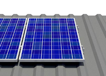 Double layer installation with framed PV modules, vertically mounted Installation 7 (module installation, end clamp on row end)