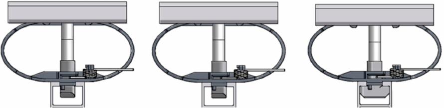 The middle and outside clamp are delivered preassembled. The middle clamp covers a clamping area of 30-50 mm. However the outer clamp must be ordered for each module height.