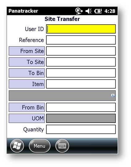 Site Transfer (Inventory Track) Submit of the completed transaction will create a Transfer Transaction in GP.