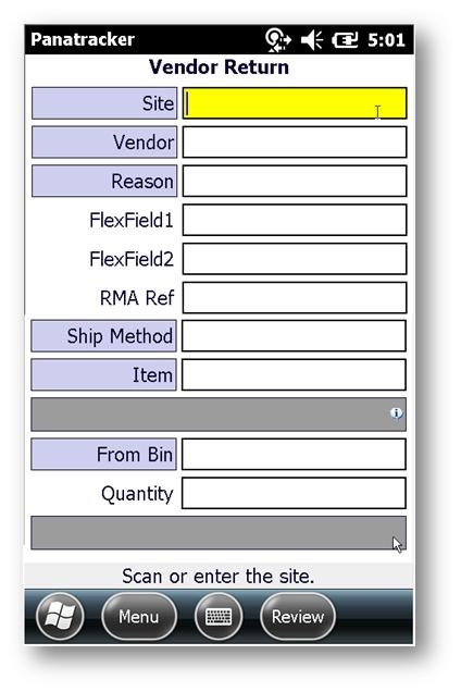 Vendor Return (Inventory Out) The Vendor Returns transaction will create two separate transactions: Inventory Adjustment Remove and a Payable Return transaction.