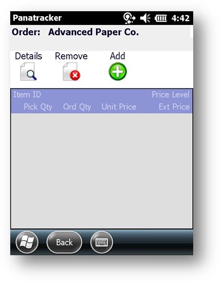Order Scan, enter or select an existing order. Site and Customer fields will provide a filter for the look up list.