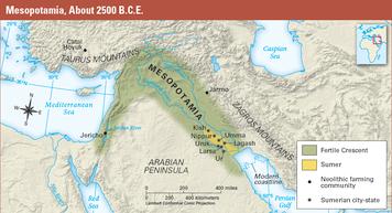 4.2. Mesopotamia: A Difficult Environment Geographic features such as the climate, the Zagros Mountains, and the Tigris and Euphrates rivers affected where people settled in Mesopotamia.