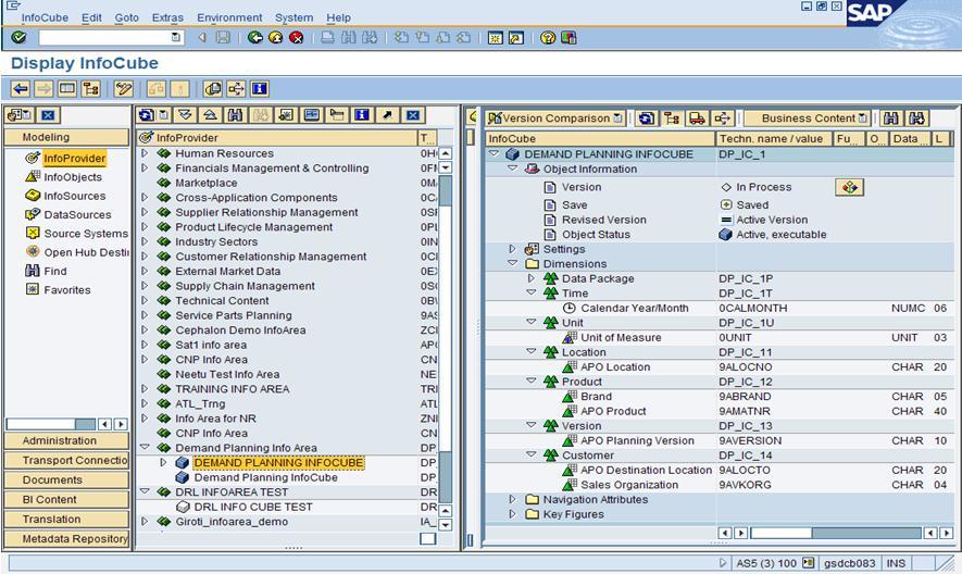 Creating InfoCube Structure in SAP APO Each
