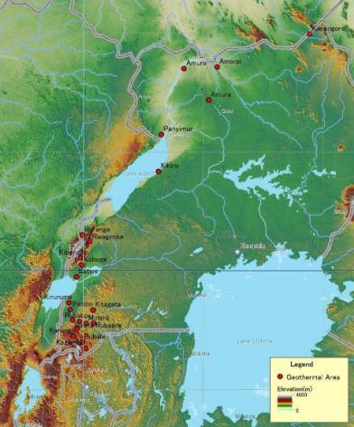Figure 1: Location of Geothermal Sites in Uganda Geothermal resource development in Uganda started a long time ago.