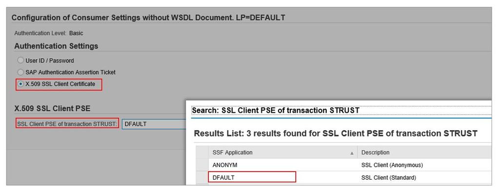 Web Services configuration In tranaction SOAMANAGER /Consumer Security Setting tab, when you configure your Paid Search Web Services, you must select SSL Client Certificate as Authentication method