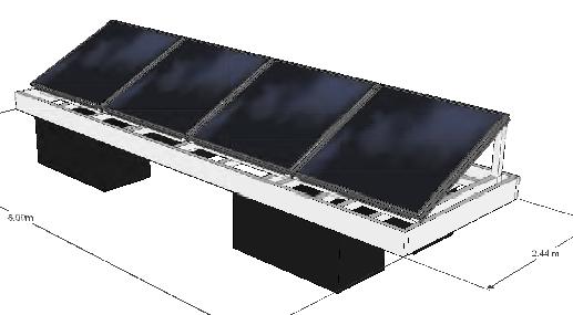 Figure 29 shows the design of the solar thermal collector platform on the sea from Supplier #2.