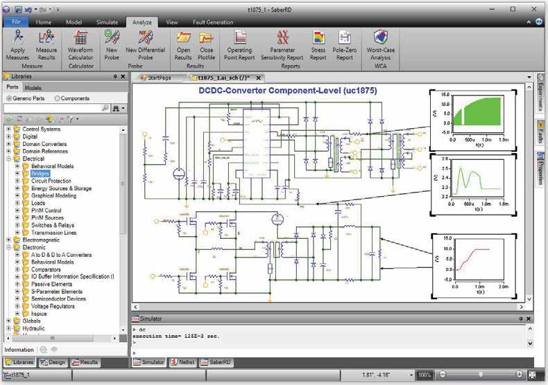 Data Visualization and Analysis SaberRD includes a full featured waveform analyzer with advanced features for viewing and analyzing simulation data.