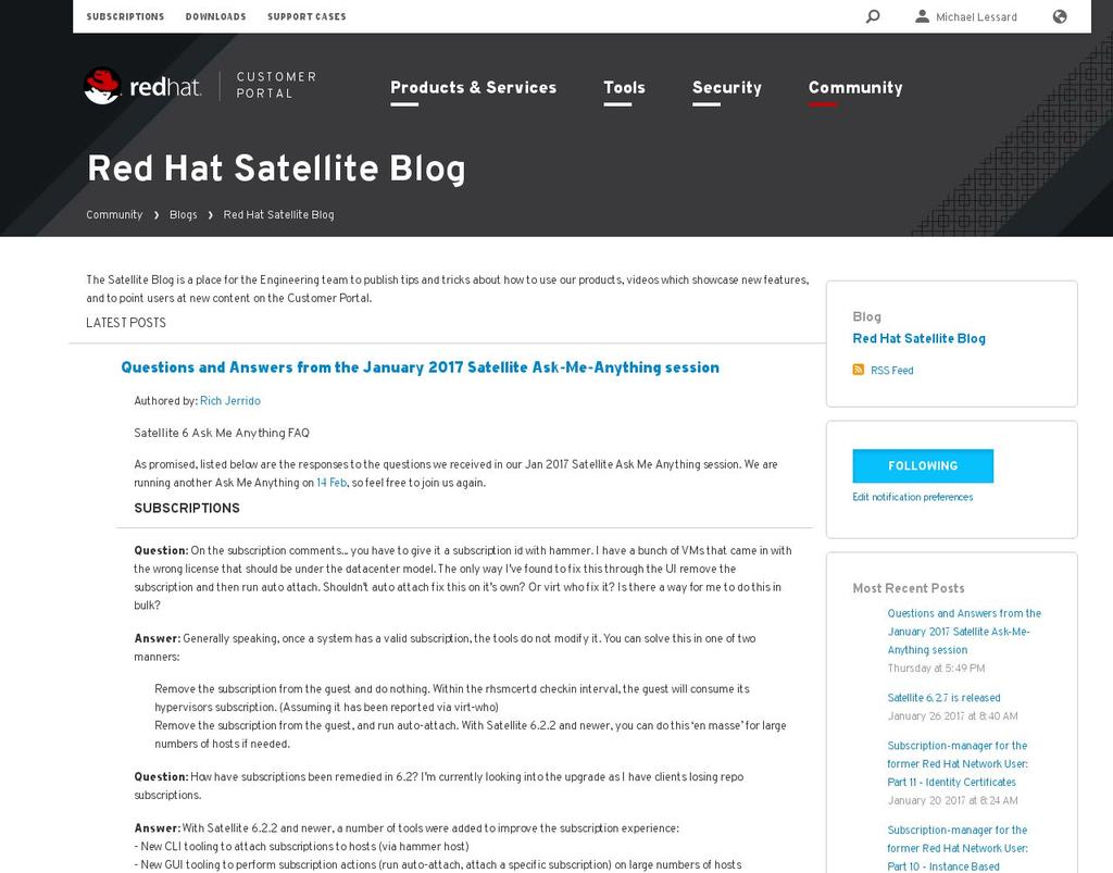 Red Hat Satellite blog