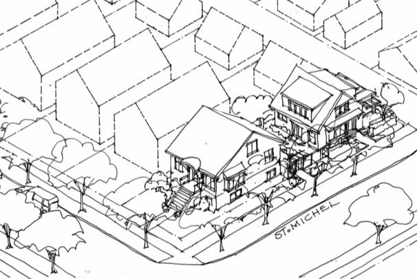 Figure 8: Single-Lot Character House with Infill (Corner Lot Location) 2.
