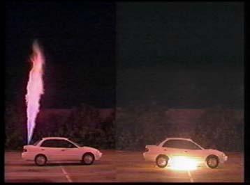 Photo 2 - Time 0 min, 3 seconds - Ignition of both fuels occur.