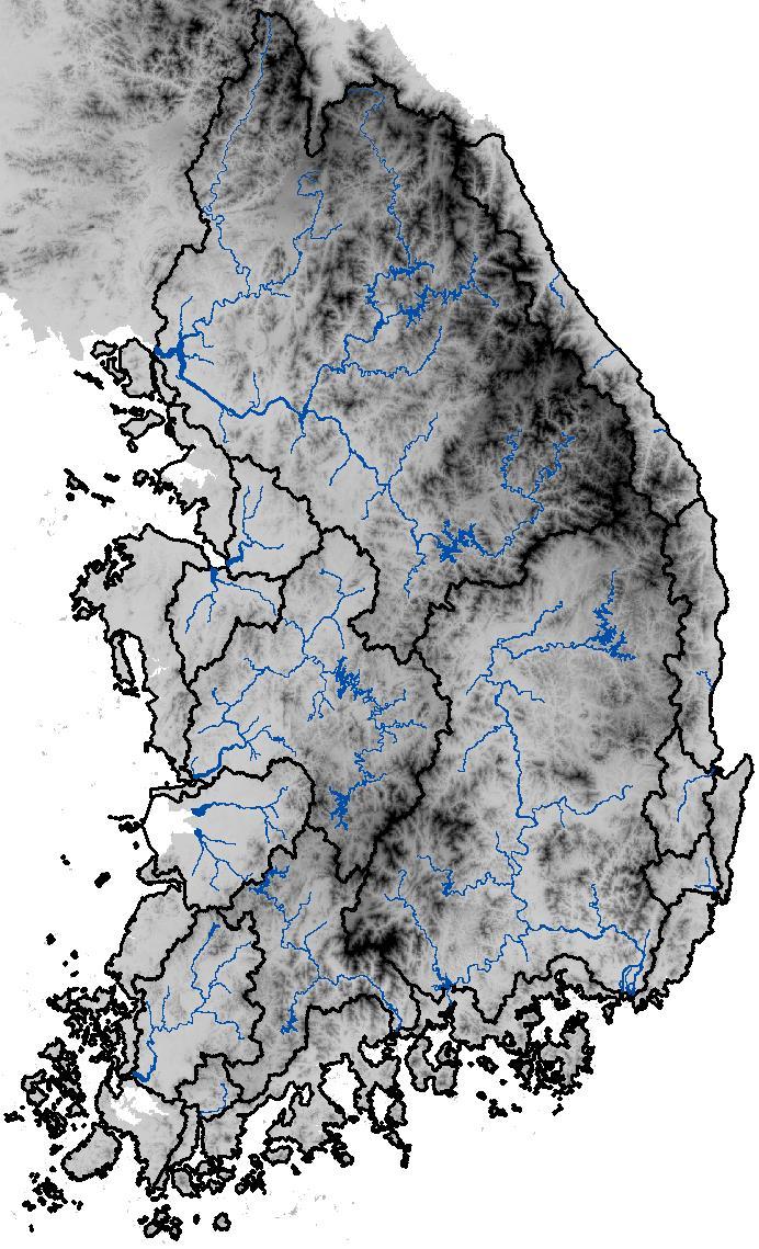 5 Major River basins of South Korea China North Korea 5 Major river basins in our