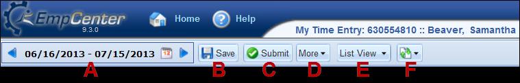 Save: save any changes to your timesheet. EmpCenter will warn you if you try to navigate away from the page before saving your changes. C.
