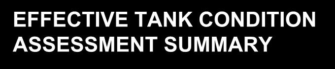 EFFECTIVE TANK CONDITION ASSESSMENT SUMMARY AWWA STANDARDS WHY INSPECT?