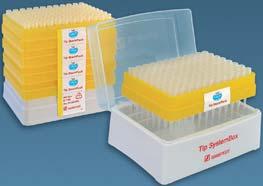 easily perforated to access the next layer of tips Trays can be placed into the Tip SystemBox