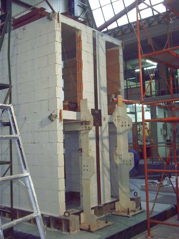 Fig. 4: Steel strip in lateral walls for prevention of out of plane failure After finishing of each story, a prefabricated roof has been pasted with a special