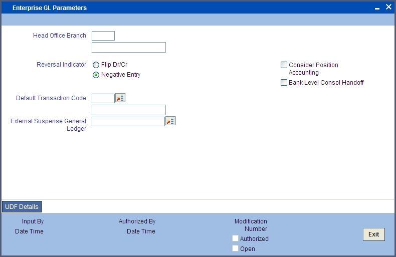 4. Maintaining General Ledger Parameters 4.1 Introduction In Oracle FLEXCUBE, you can maintain GL parameters using General Ledger Parameters Maintenance screen.