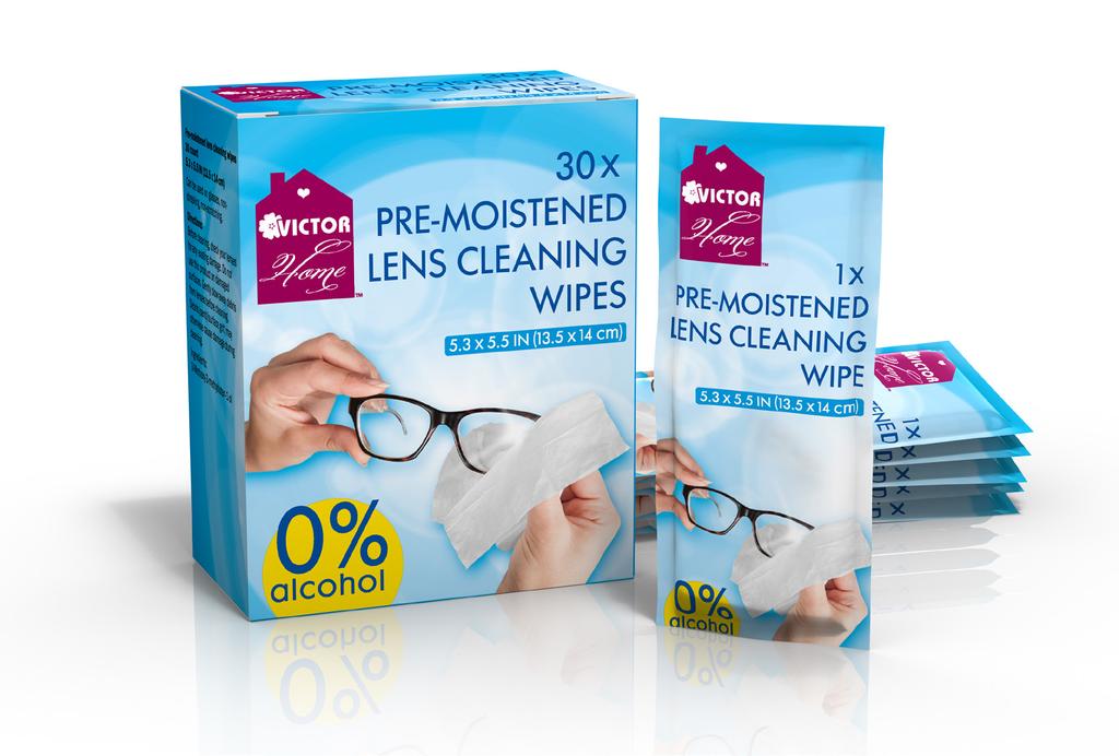 Lens Cleaning Wipes 30 count Why to use this: How to use this: Ingredients: Wipe material: Antistatic feature, easy to spotless clean, striation free, lintfree and won t get dry, alcohol free Before