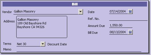 Figure 5 illustrates the difference between writing cheques versus entering and paying bills. Receive bill from supplier BILL Customer: Your Company Address: 1234 Garcia Ave.