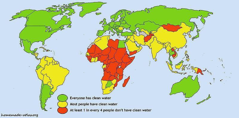 Water quality: fraction of population