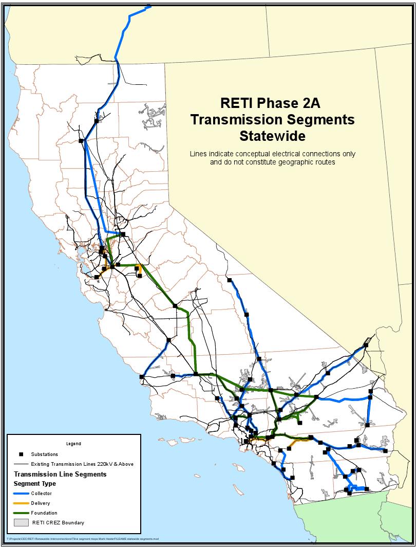 California s transmission initiatives aim to support increased renewables California s Renewable Energy Transmission Initiative (RETI) has: Identified Competitive Renewable Energy Zones (CREZ)