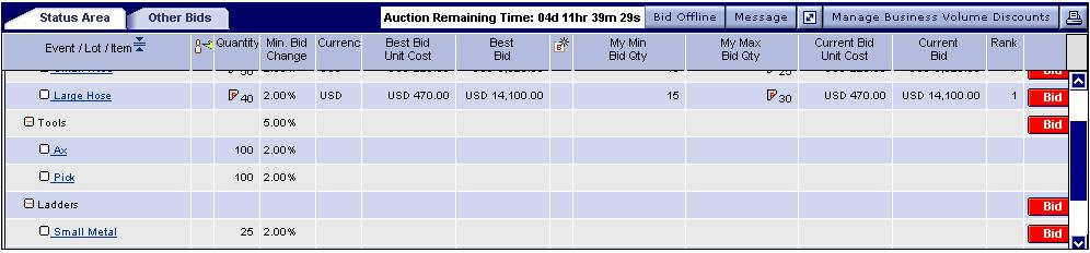 As other suppliers enter bids on this item, your bid will automatically adjust and resubmit to keep you in first place, or until the bidding reaches the previously defined floor value.