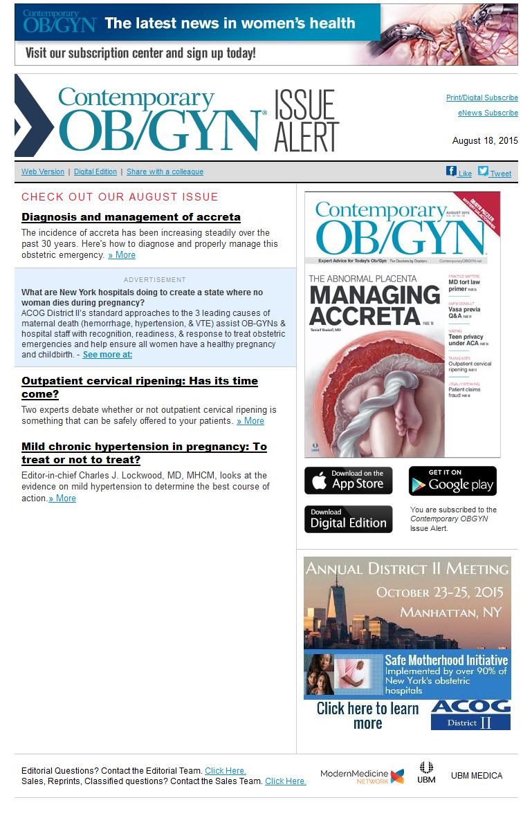 e-issue ALERTS e-issue Alert showcases editorial highlights in the journal as well as notification when the digital edition is ready for download.