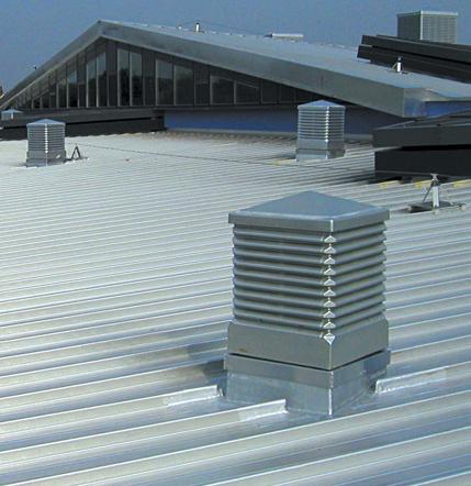 This installation shows louvre vents skewed across the roof but perpendicular to the floor. Sunpipes and louvre vents.