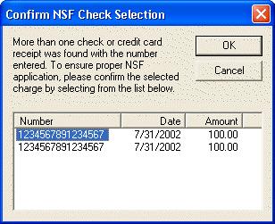 Enter NSF Checks: Special Conditions Enter NSF Checks: Special Condition There is one special NSF condition that requires additional explanation: NSF credit card payments Example: Enter NSF Credit