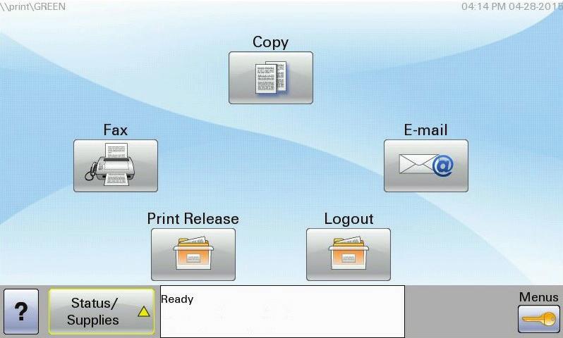 The simple uncluttered layout of these screens features only essential options thereby ensuring that users do not require training to effectively use the Lexmark MFDs.
