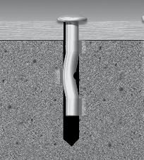 The anchor holds based on a friction principle the shank diameter is larger than the drill hole size. Anchors shall be installed with carbide-tipped hammer drill bits made in accordance to ANSI B212.